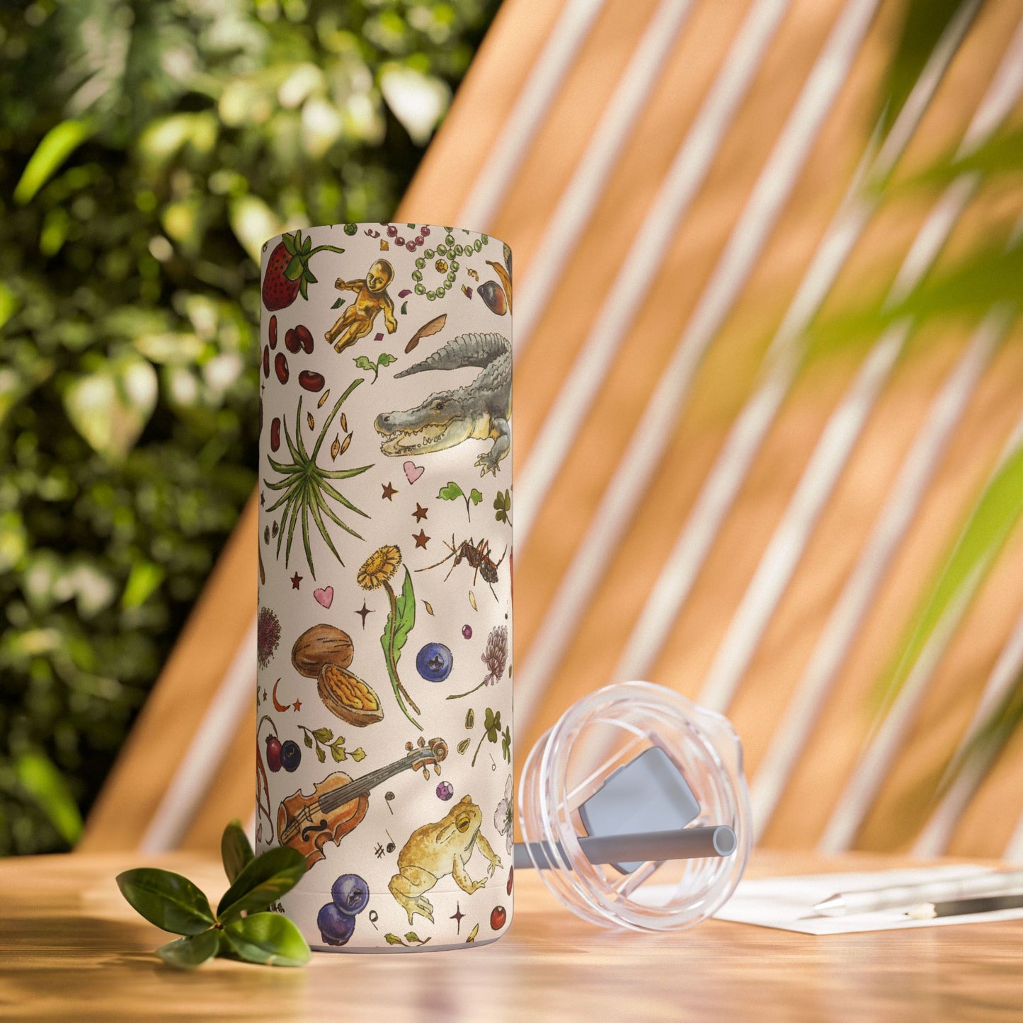 Louisiana Summer 20oz Tumbler with Screw Top and Straw