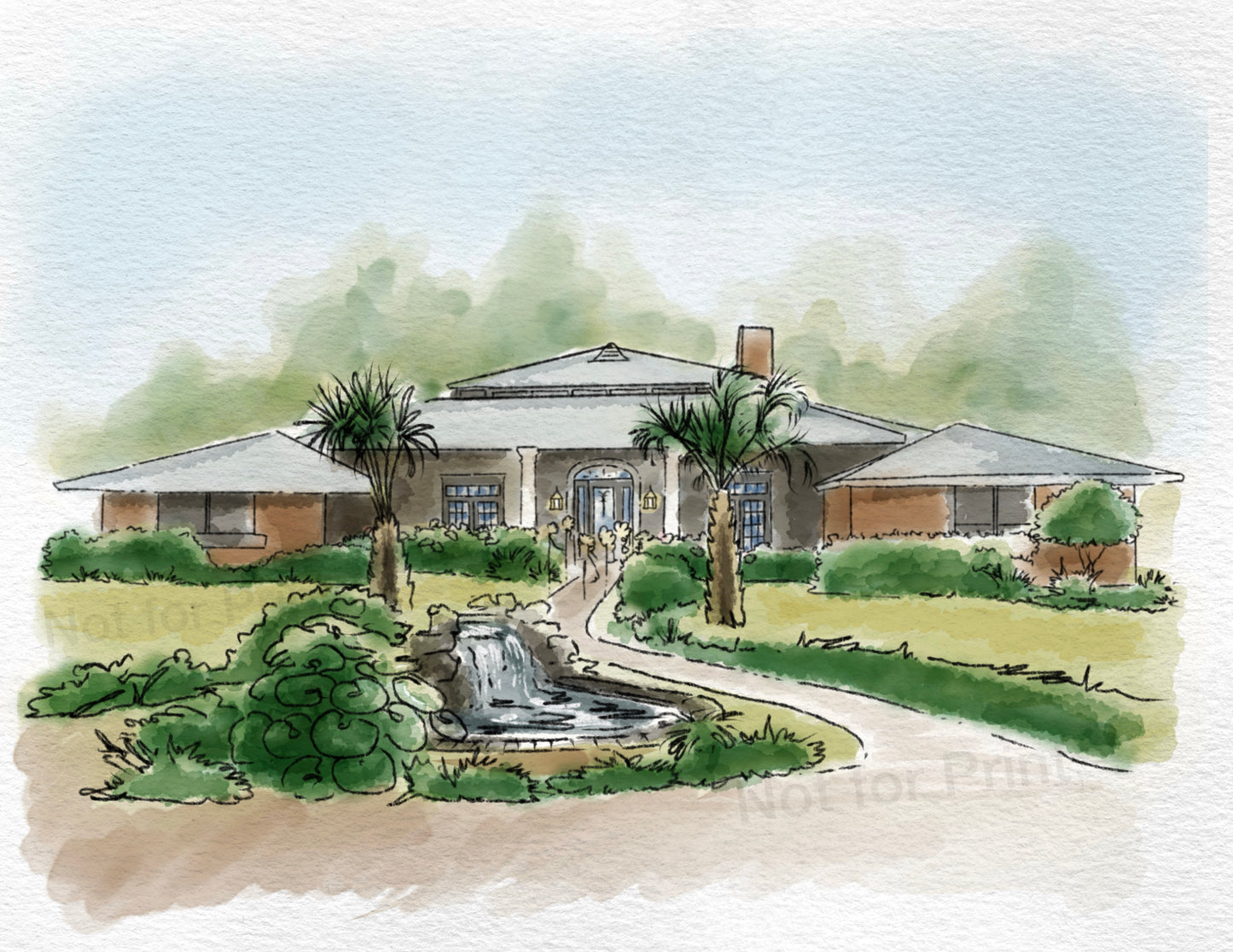 Custom Watercolor Venue Illustrations