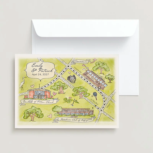 3-8 Station Wedding Map - Digital Drawing