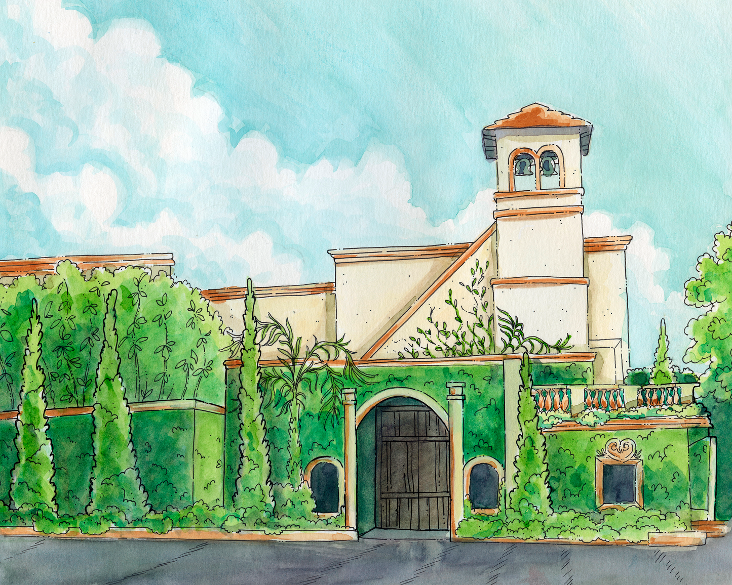 Custom Watercolor Venue Illustrations